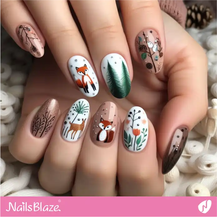 Cute Forest Animals Nail Design | Love the Forest Nails - NB3029